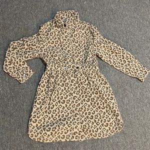 Zara girls Jean material Leopard dress